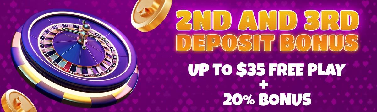 second and third deposit bonus